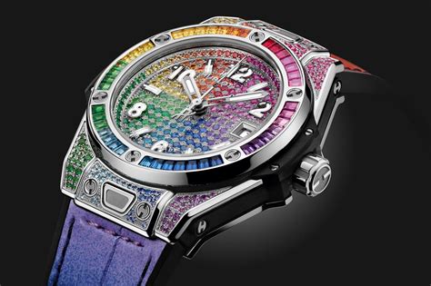 hublot one click sapphire rainbow|Big Bang One Click Steel Rainbow 33 mm .